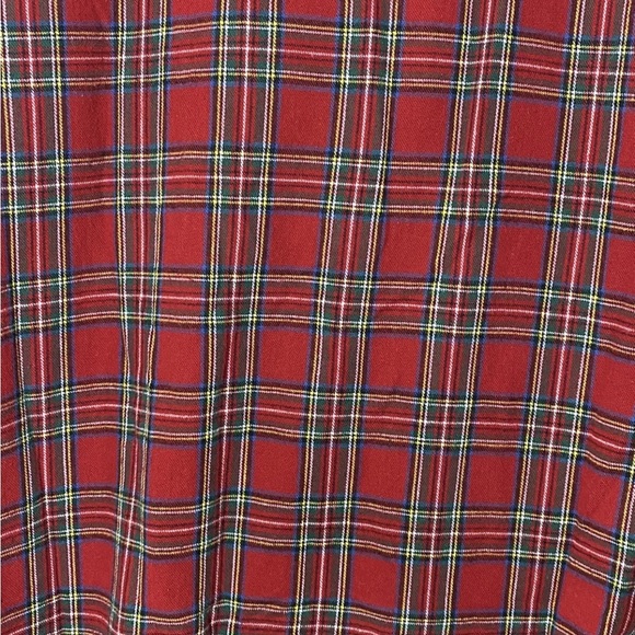Vtg LL Bean Mens L RED TARTAN Plaid Flannel Night Shirt Sleeping Gown Made - Picture 3 of 7